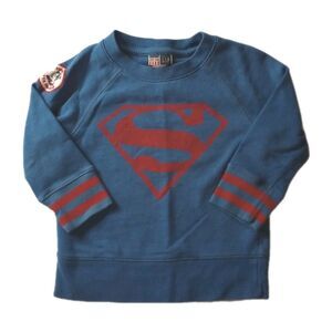 Baby GAP Junk Food Superman Fan Club Crewneck Sweater sz 3 Toddler Boy Blue/Red